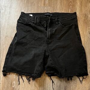 Calvin Klein Jeans Black Frayed Hem Shorts